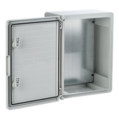 Cutie distributie IP65 din ABS gri, usa mata, placa metalica, 400x600x200 mm PP3008