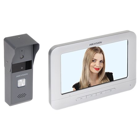 Kit videointerfon analogic 7'', camera Pinhole, conectare 4 fire - HIKVISION DS-KIS203