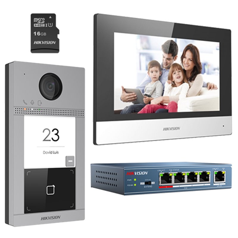 KIT videointerfon pentru o familie, Wi-Fi 2.4Ghz, monitor 7 inch - HIKVISION DS-KIS604-S KIT videointerfon pentru o familie, Wi-Fi 2.4Ghz, monitor 7 inch - HIKVISION DS-KIS604-S