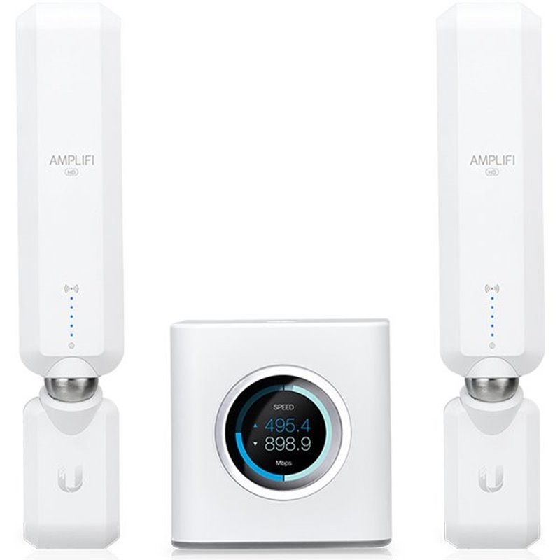Ubiquiti AmpliFi HD (High-Density) Home Wi-Fi System, with 1x HD Mesh Router + 2x HD Meshpoints, Wi-Fi/Gigabit Ethernet (1) WAN, Ubiquiti AmpliFi HD (High-Density) Home Wi-Fi System, with 1x HD Mesh Router + 2x HD Meshpoints, Wi-Fi/Gigabit Ethernet (1) WAN,