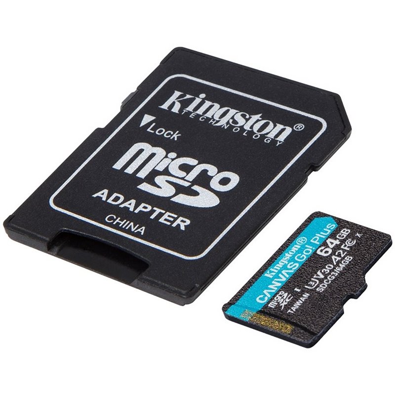 Kingston 64GB microSDXC Canvas Go Plus 170R A2 U3 V30 Card + ADP EAN: 740617301045 Kingston 64GB microSDXC Canvas Go Plus 170R A2 U3 V30 Card + ADP EAN: 740617301045