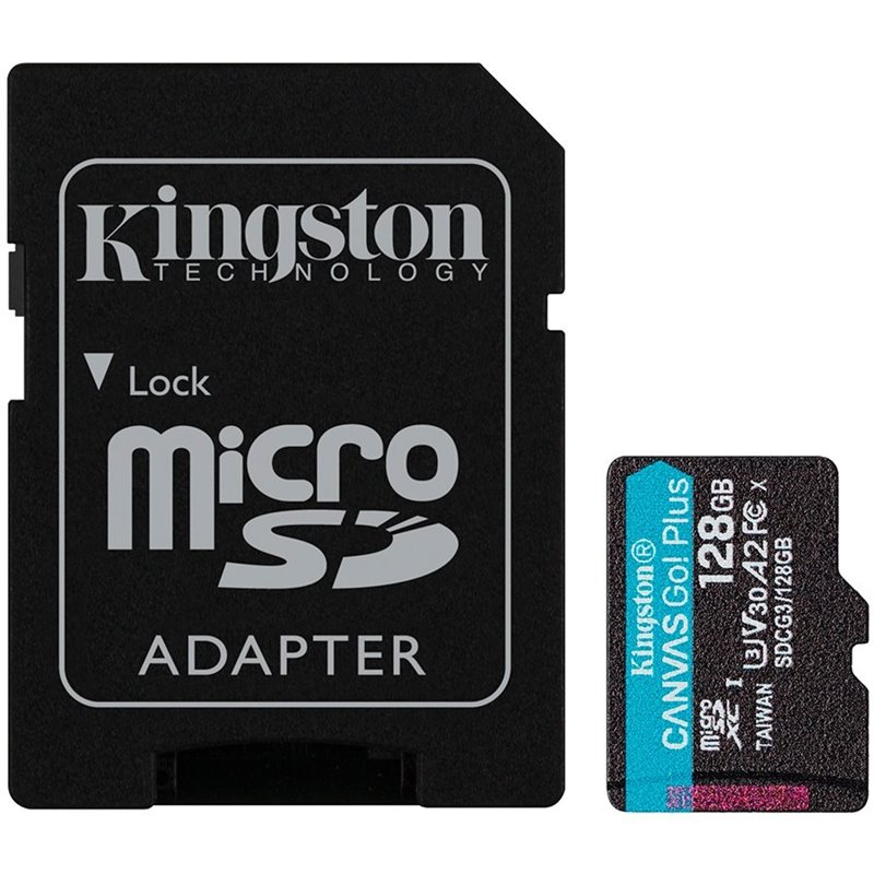 Kingston 128GB microSDXC Canvas Go Plus 170R A2 U3 V30 Card + ADP EAN: 740617301182 Kingston 128GB microSDXC Canvas Go Plus 170R A2 U3 V30 Card + ADP EAN: 740617301182