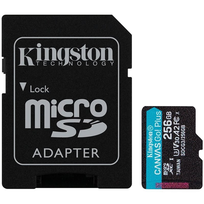 Kingston 256GB microSDXC Canvas Go Plus 170R A2 U3 V30 Card + ADP EAN: 740617301250 Kingston 256GB microSDXC Canvas Go Plus 170R A2 U3 V30 Card + ADP EAN: 740617301250