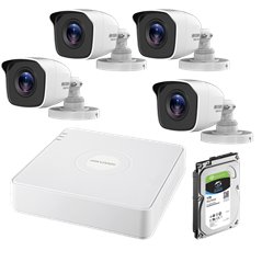 KIT 4 camere Bullet IP 2MP + NVR 4 canale, HDD 1TB - HIKVISION NK42N0H-1T(SG)