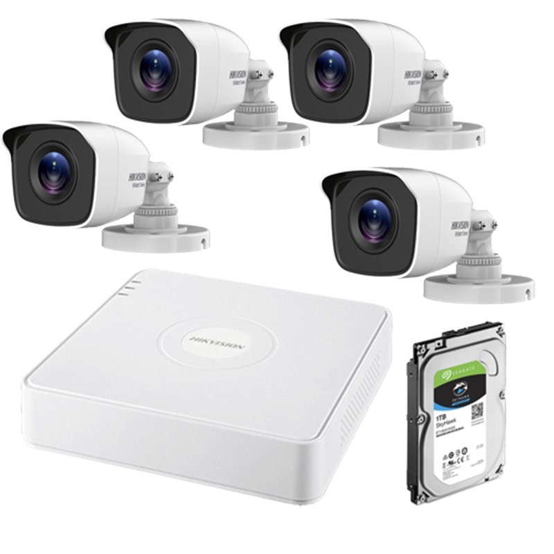 KIT 4 camere Bullet IP 2MP + NVR 4 canale, HDD 1TB - HIKVISION NK42N0H-1T(SG)