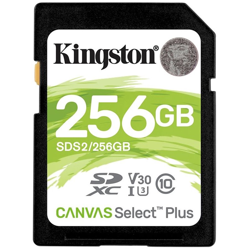Kingston 256GB SDXC Canvas Select Plus 100R C10 UHS-I U3 V30 EAN: 740617298123 Kingston 256GB SDXC Canvas Select Plus 100R C10 UHS-I U3 V30 EAN: 740617298123