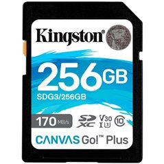 Kingston 256GB SDXC Canvas Go Plus 170R C10 UHS-I U3 V30 EAN: 740617301519