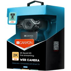 CANYON 2k Ultra full HD 3.2Mega webcam with USB2.0 connector, built-in MIC, Manual focus, IC SN5262, Sensor Aptina 0330, viewing