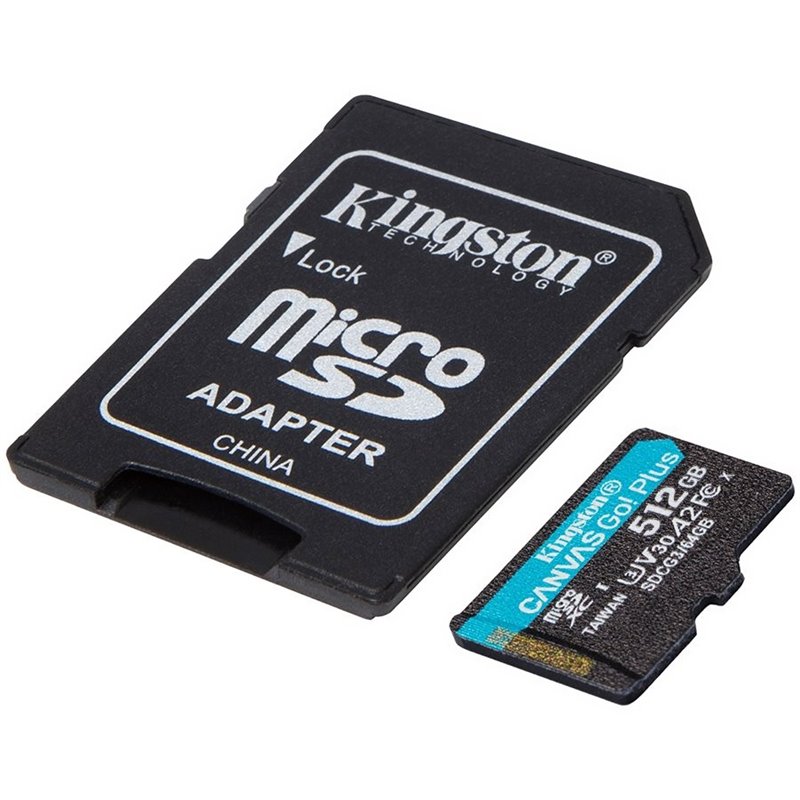 Kingston 512GB microSDXC Canvas Go Plus 170R A2 U3 V30 Card + ADP EAN: 740617301328 Kingston 512GB microSDXC Canvas Go Plus 170R A2 U3 V30 Card + ADP EAN: 740617301328