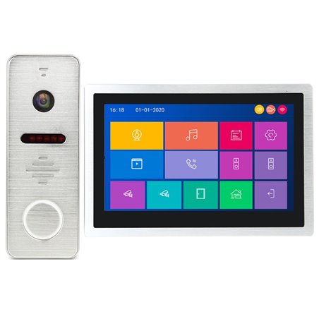 Kit Videointerfon AHD MorningTech HD 10” Slot Card Wifi Tuya App - Negru