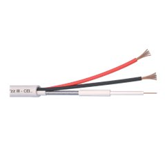 Cablu Microcoaxial + alimentare 2x0.5, Cupru 100%, 100m MCX75-2x0.5