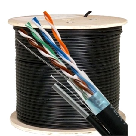 Cablu FTP autoportant, cat 5E, CUPRU 100%, 305m, negru TSY-FTP5E-MESS