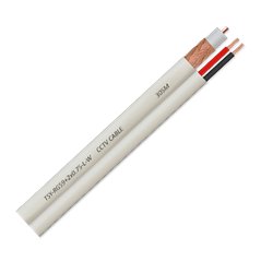 Cablu coaxial RG59 + alimentare 2x0.75, 100m, alb TSY-RG59+2X0.75-L-W