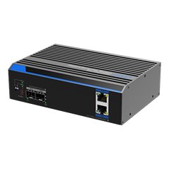 Switch industrial 2 porturi Gigabit HPoE, 2 porturi uplink SFP/RJ45 - UTEPO UTP7202GE-POE