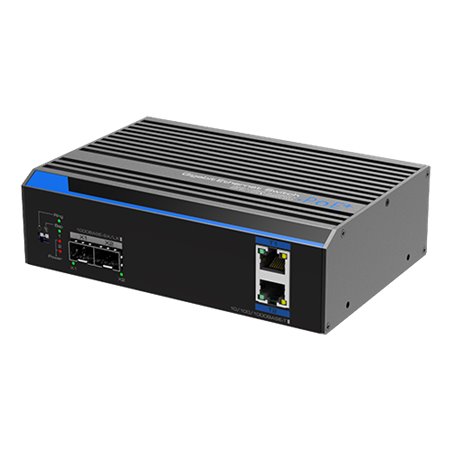 Switch industrial 2 porturi Gigabit HPoE, 2 porturi uplink SFP/RJ45 - UTEPO UTP7202GE-POE