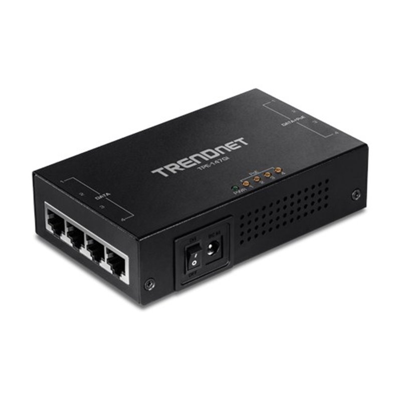 Injector Gigabit 4 x PoE+, putere 65W - TRENDnet TPE-147GI Injector Gigabit 4 x PoE+, putere 65W - TRENDnet TPE-147GI