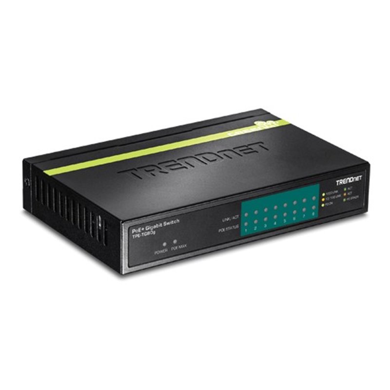 Switch 8 porturi Gigabit PoE/PoE+ 123W - TRENDnet TPE-TG80G Switch 8 porturi Gigabit PoE/PoE+ 123W - TRENDnet TPE-TG80G