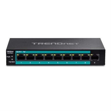Switch 8 porturi Fast Ethernet Long Range 250m PoE+ 60W, 1 port Fast Ethernet - TRENDnet TE-FP091