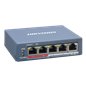 Switch 4 porturi PoE, 1 port uplink RJ45, SMART Management - HIKVISION DS-3E1105P-EI