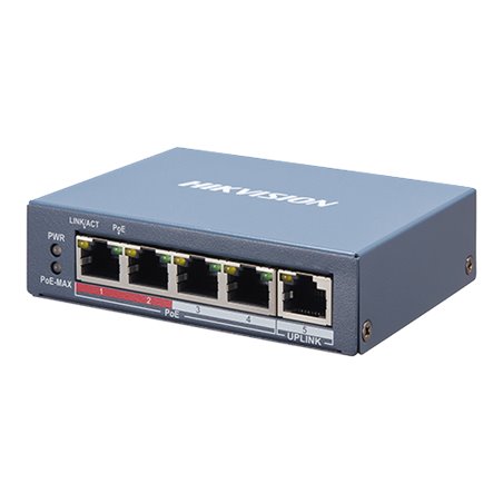 Switch 4 porturi PoE, 1 port uplink RJ45, SMART Management - HIKVISION DS-3E1105P-EI