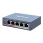 Switch 4 porturi PoE, 1 port uplink RJ45, SMART Management - HIKVISION DS-3E1105P-EI