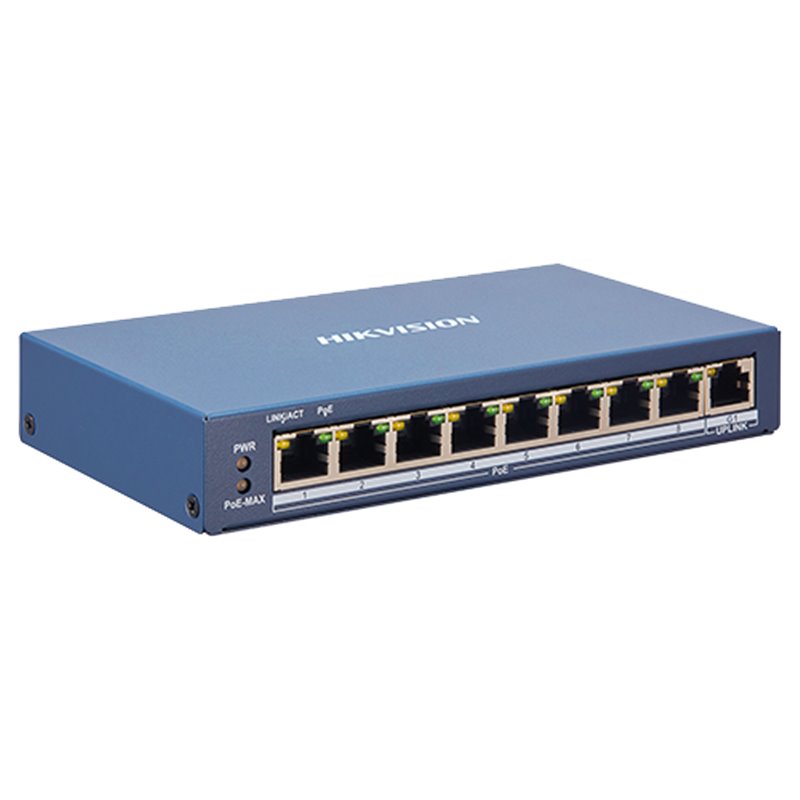 Switch 8 porturi PoE, 1 port uplink RJ45, SMART Management - HIKVISION DS-3E1309P-EI Switch 8 porturi PoE, 1 port uplink RJ45, SMART Management - HIKVISION DS-3E1309P-EI