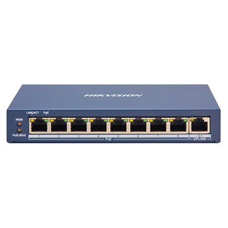 Switch 8 porturi PoE, 1 port uplink RJ45, SMART Management - HIKVISION DS-3E1309P-EI