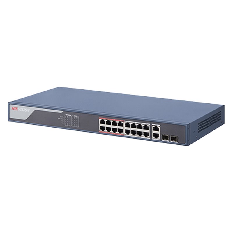 Switch 16 porturi PoE 100Mbps, 2 port uplink Gigabit, SMART Management - HIKVISION DS-3E1318P-EI Switch 16 porturi PoE 100Mbps, 2 port uplink Gigabit, SMART Management - HIKVISION DS-3E1318P-EI