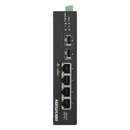 Switch 4 porturi Gigabit PoE, 2 porturi uplink SFP - HIKVISION DS-3T0506HP-E-HS